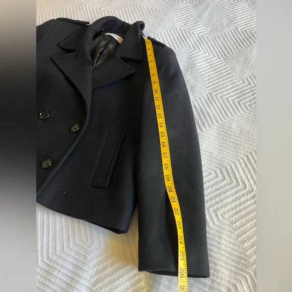 NWOT - Mango - Women's Deep Navy Peacoat with Boxy / Cropped Modern shape - Picture 10 of 12